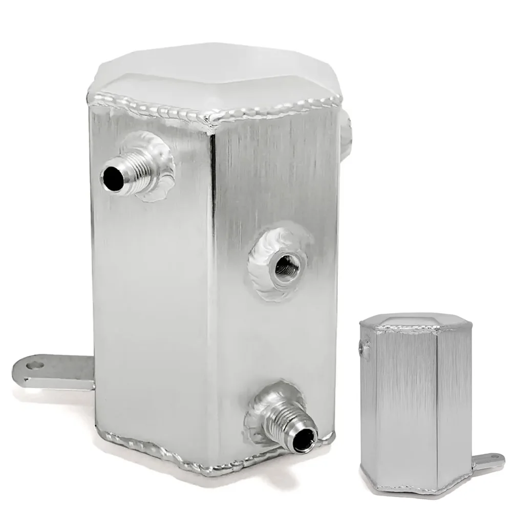 Aluminum Square 1L Universal Oil Catch Can Racing Car Oil Reservoir Breather Tank Replacement Parts