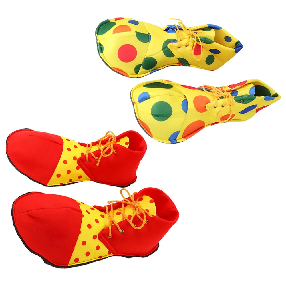 2Pairs Clown Shoes Lightweight Safe Durable for Halloween Cosplay Costume Party Carnival Performance Props Clown Shoes