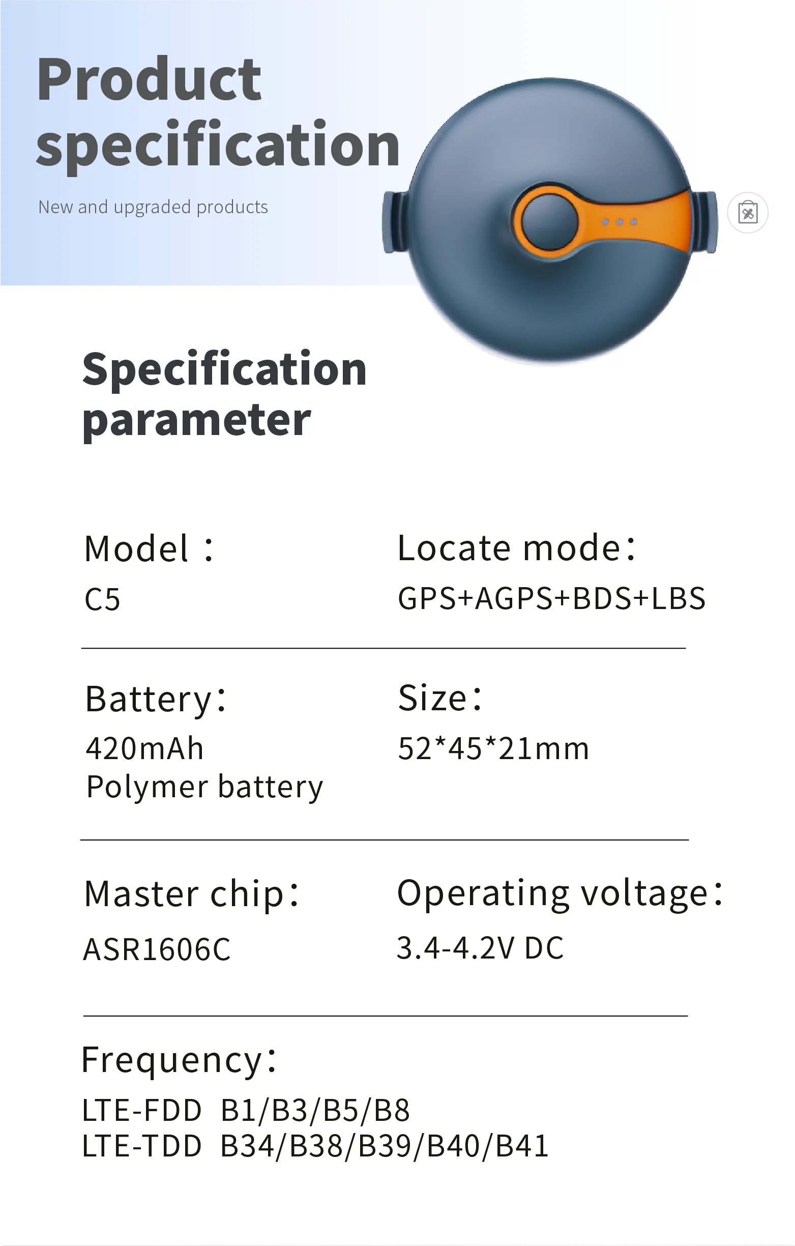 Mini C5 Handheld GPS Pet Tracker met 4G-netwerk en LBS-positionering IOS/Android-apps 1 jaar garantie WiFi en Beidou-modus