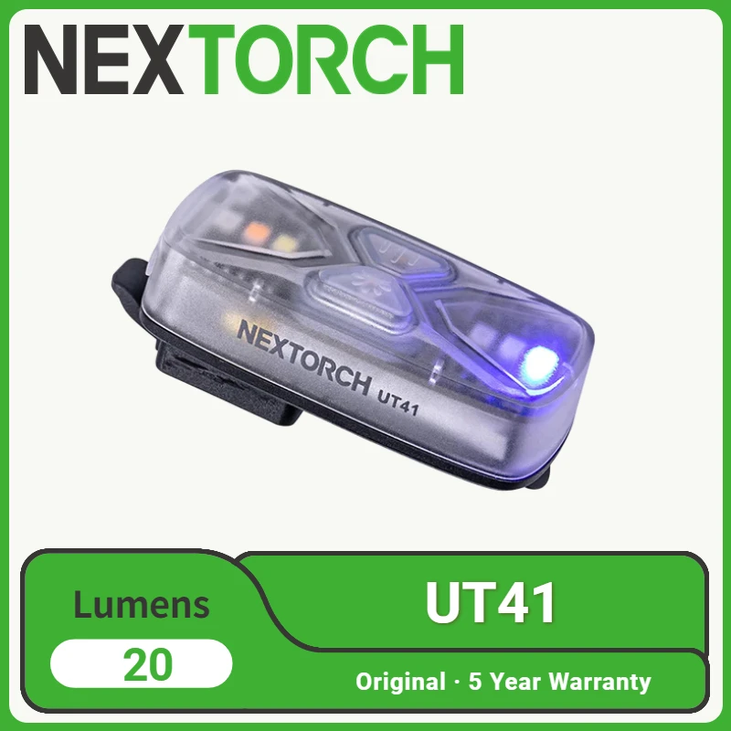 Nextorch UT41 LED EDC Flashlight 20 Lumens Type-C Rechargeable Signal Light Dual Side Switches with 6 Light Sources Mini Torch