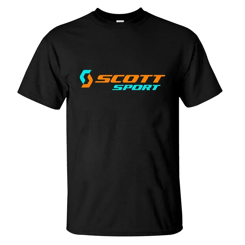 2024 Men T Shirt Casual Scott Sports Bike Logo T-shirt Graphic Summer Short Sleeves 100% Cotton S-3XL Cool Tee