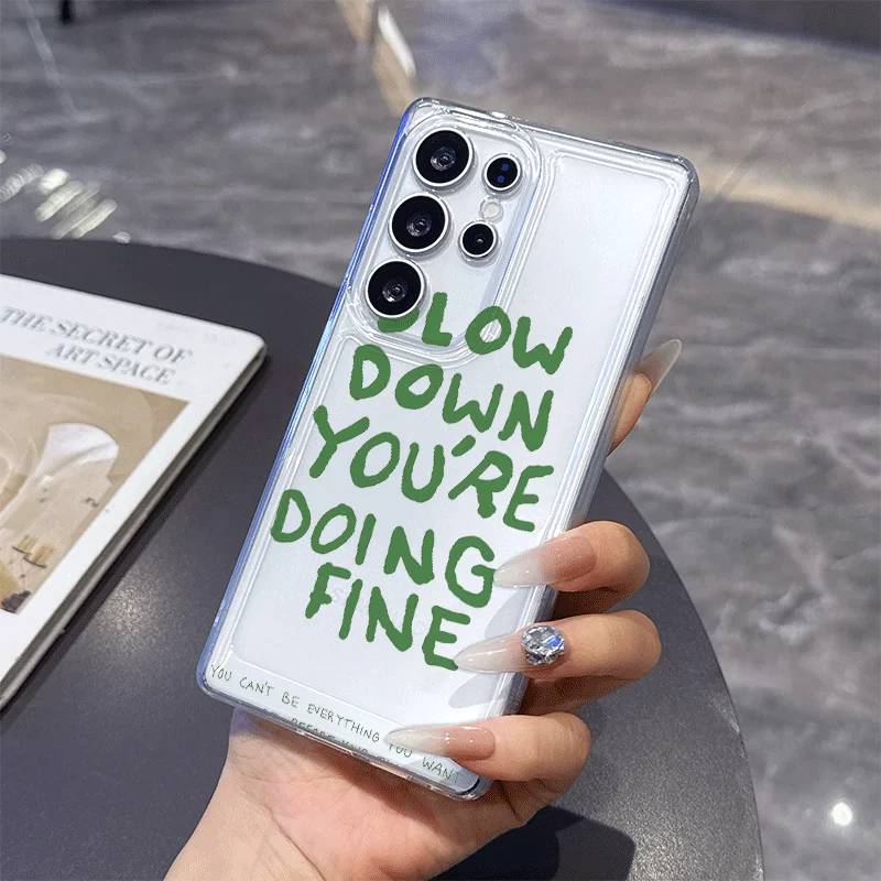 Inspirational Quote Aesthetic Personalized Clear Phone Case for Samsung Galaxy A57 A55 A54 A53 A52 A37 A36 A14 A56 5G Soft Cover