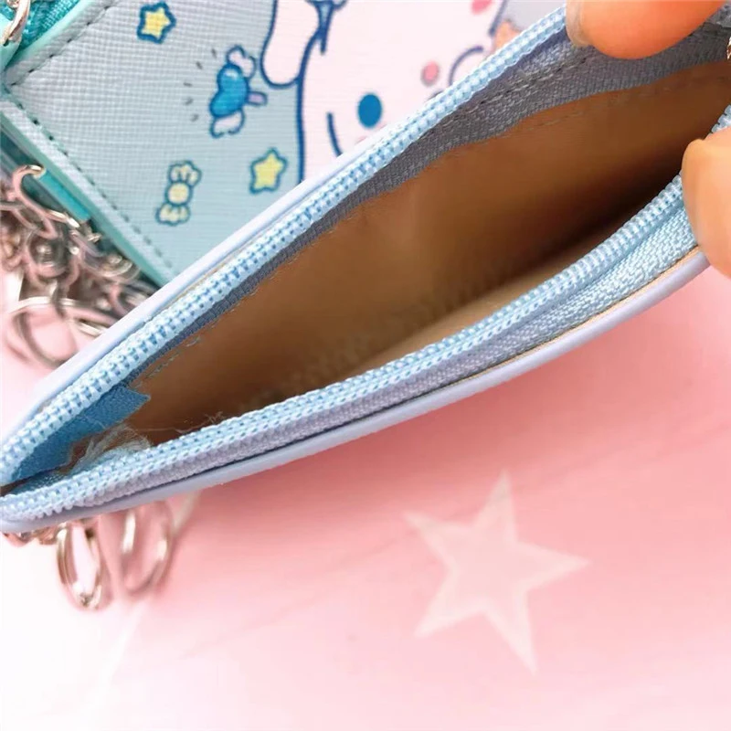 Original Sanrio Anime Wallet Hello Kitty Women\'s Bag Kulomi Melody Cinnamoroll Cartoons Mini Coin Purse Portable ID Card Holders