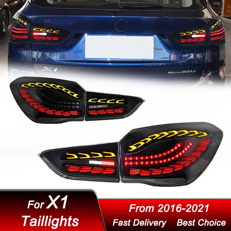

Pop Car Styling Tail Lights For BMW X1 2016-2021 Dragon Scale Style FULL LED Tail Lamp Dynamic Turn Signal Light Tail Lamp Assem