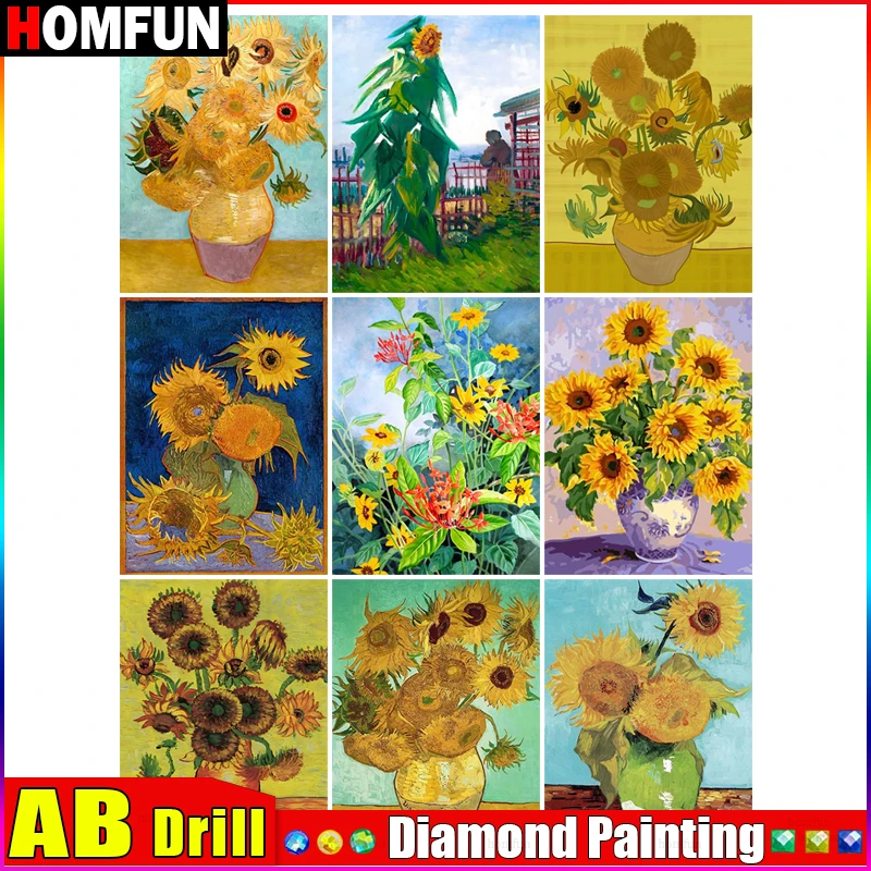 HOMFUN AB 5D Diamond Painting Full Drill Diamond Embroidery 