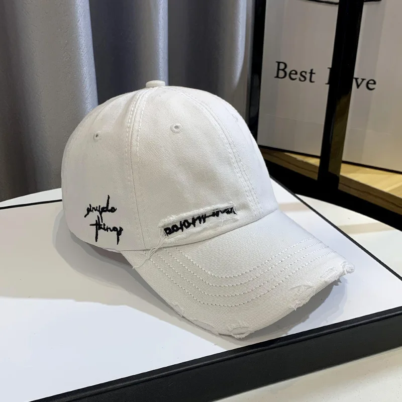2025 New Celebrity Fashion Embroidery Hole Sunscreen Baseball Cap Women Face Small Spring/ Autumn Korean Version Trend Men's Hat