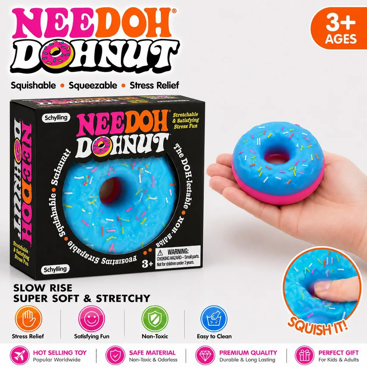 New Arrival Same Style as Need Donut Squishy Slow Rising Stress Relief Sensory Fidget Toy Anxiety Relief Cross-border Hot Sale