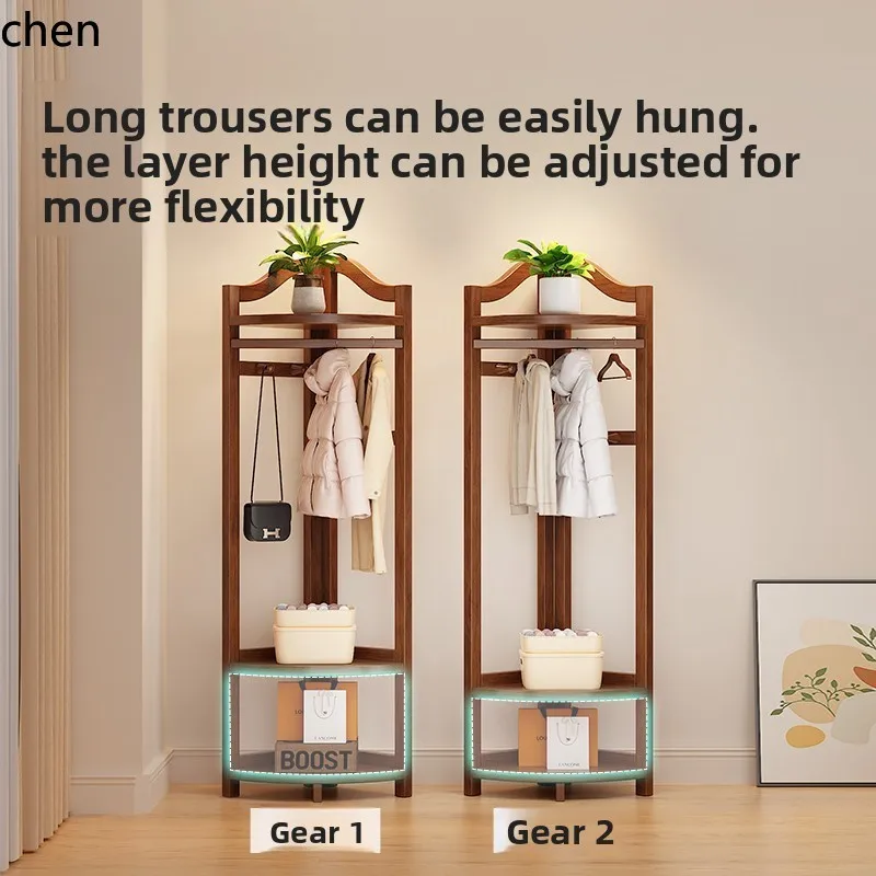 ZML Bedroom Corner Rotating Coat Rack Movable Bedside Household Small Clothes Storage Rack