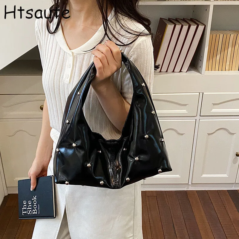 PU Leather Tote Bag For Women Luxury Single Shoulder Bag Vintage Ladies Underarm Bags Fashion Shopping Small Handbag