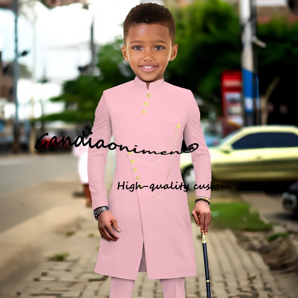 African Style Boys Suit 2 Piece Blazer Pants Formal Single Breasted Clothes Wedding Kids Tuxedo Teen Performance Dress