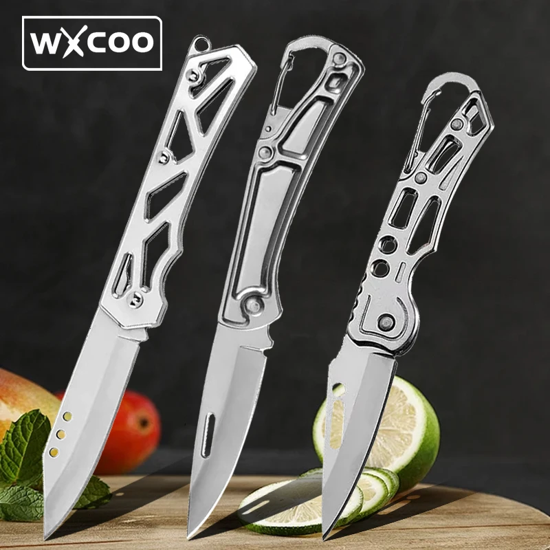 WXCOO Stainless Steel Folding Knife Forged Meat Cleaver Portable Pocket Knife Universal Kitchen Knives Slicing Cutting Knife