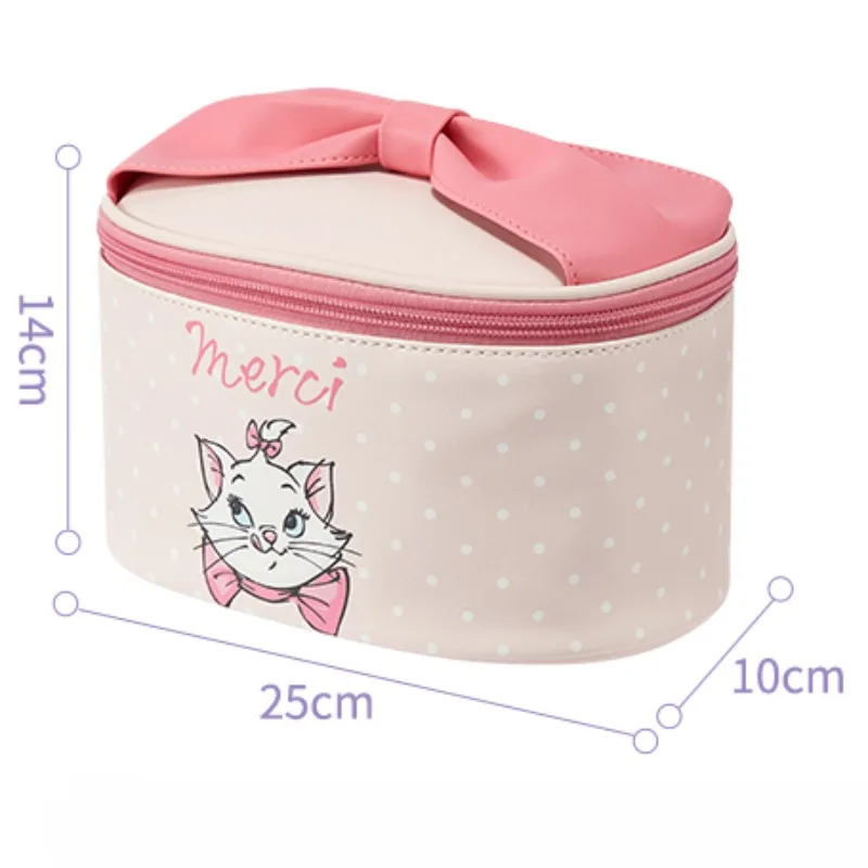 Kawaii Disney Marie Cat Bucket Makeup Bag Anime The Aristocats Handbag Cartoon Cute Girls Pink Large Capacity Storage Bags Gift