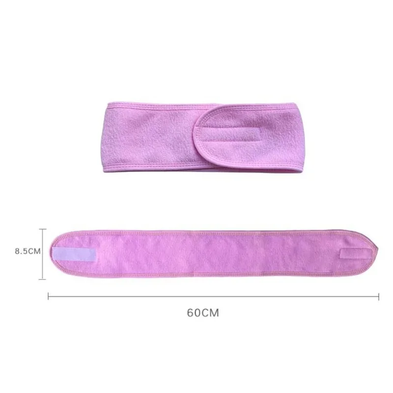 1 PC Makeup Hairband Eyelashes Extension Spa Facial Headband Makeup Wrap Head Terry Cloth Headband Stretch Towel with Magic Tape