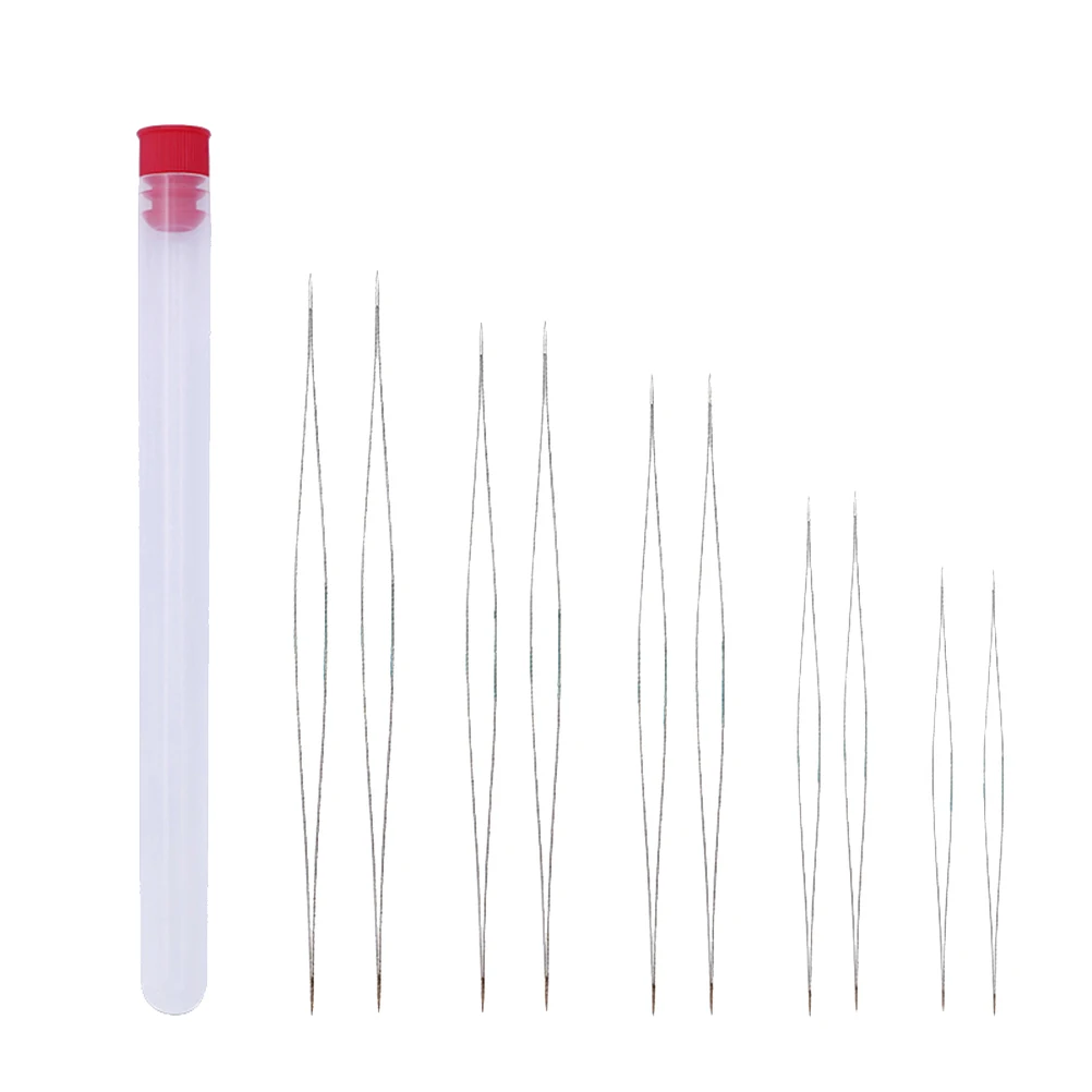 

10Pcs Long Metal Beading Needles Set Big Eye Threading Needles Clear Bottle Sewing Crafts DIY Jewelry Making Accessories Kit