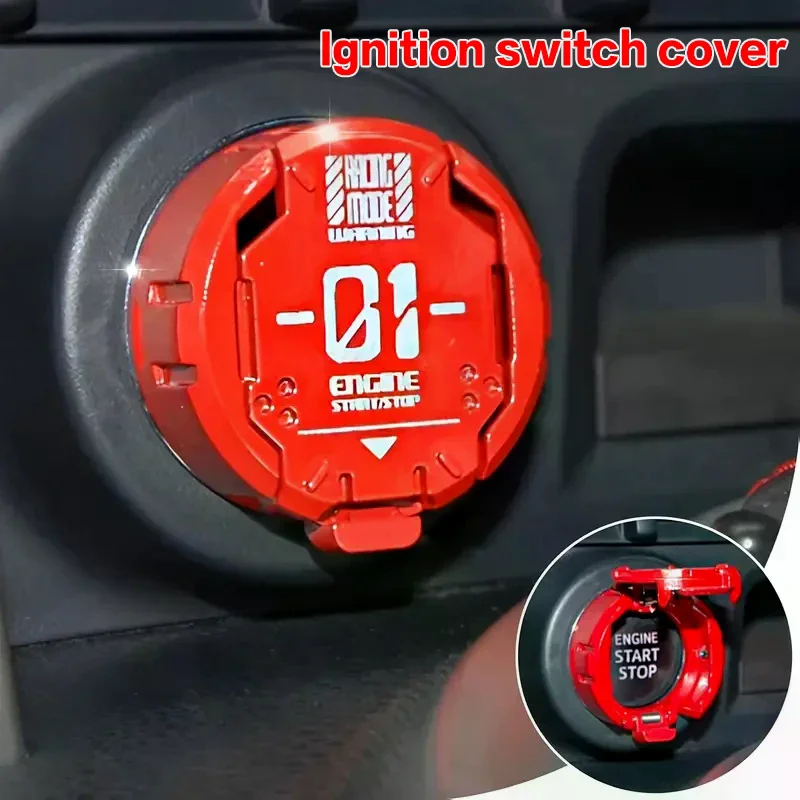 

1pc Full Metal Armor Car Motorcycle One-button Start Button Protective Cover Ignition Switch Starter Decoration Modification