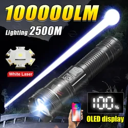 Newest High Power LED Flashlight Rechargeable Type-c Flashlight 18650 Long Range Tactical Flash Light Super Bright Torch Fishing