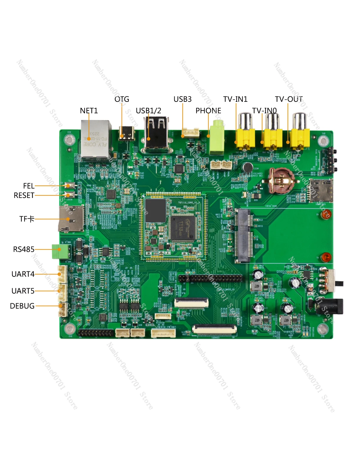 

T113-S low power consumption Linux development board Dual core A7 power industrial control gateway main board