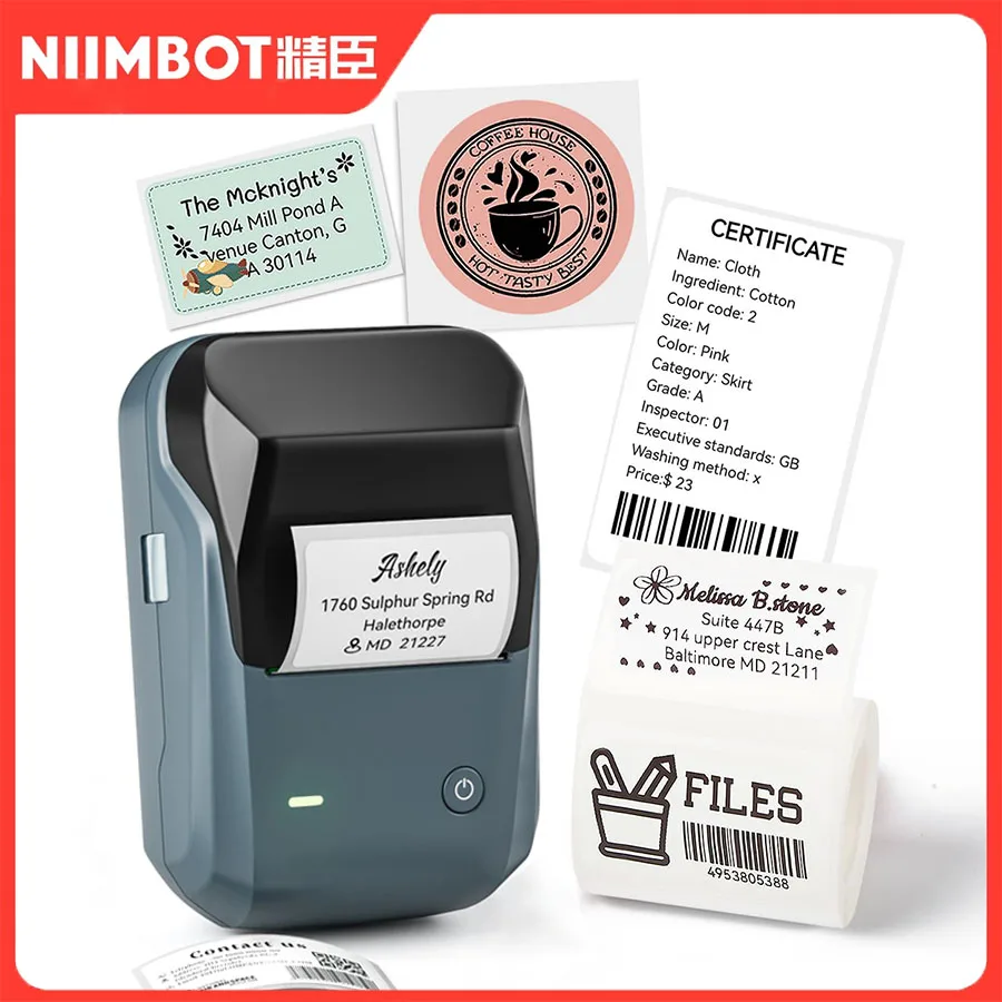 

Niimbot B1 Label Printer Thermal Printer For Home School Office Small Business/Address/Bakery/Crafts/Retail/Support Phones & PC