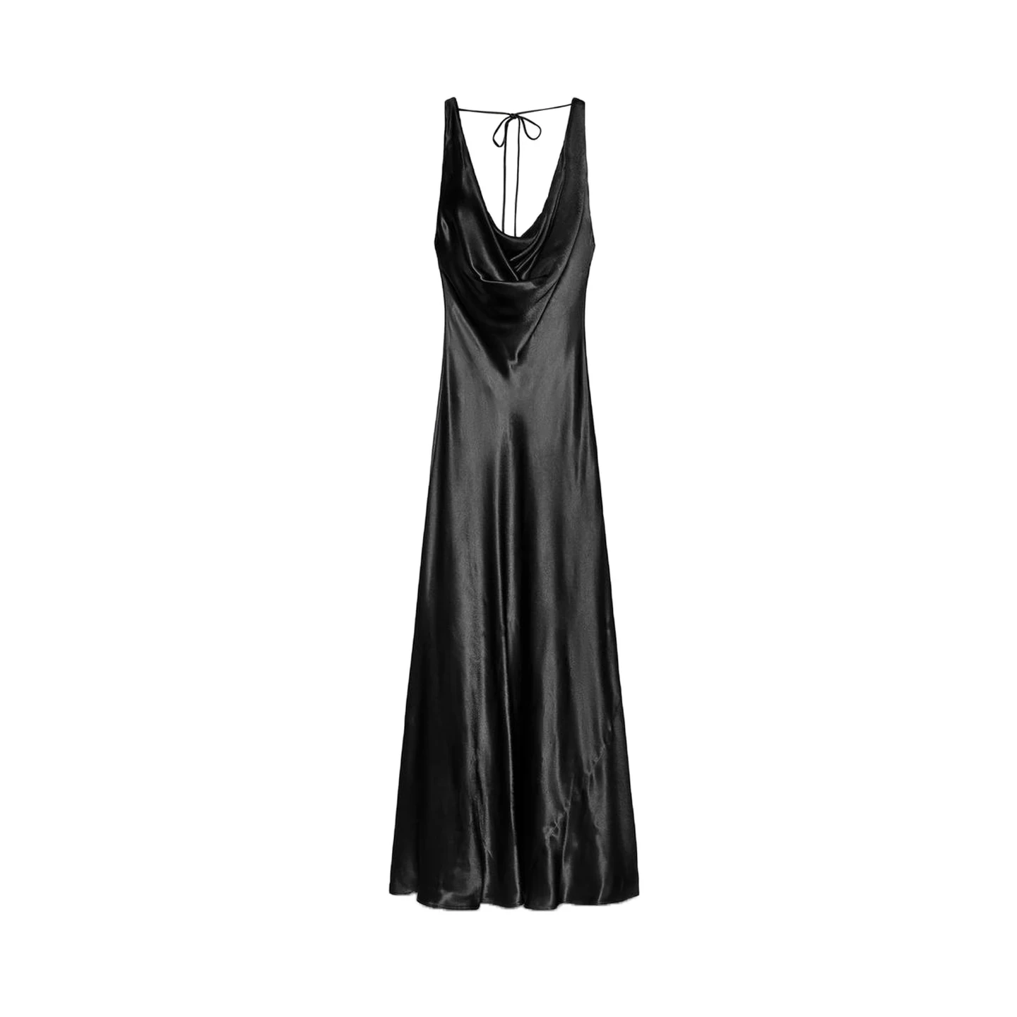 Summer New Arrival Women's Dr Silk Satin Texture V-Ne A-Line Asymmetrical Hemline Gown High Waist Polyester Fiber