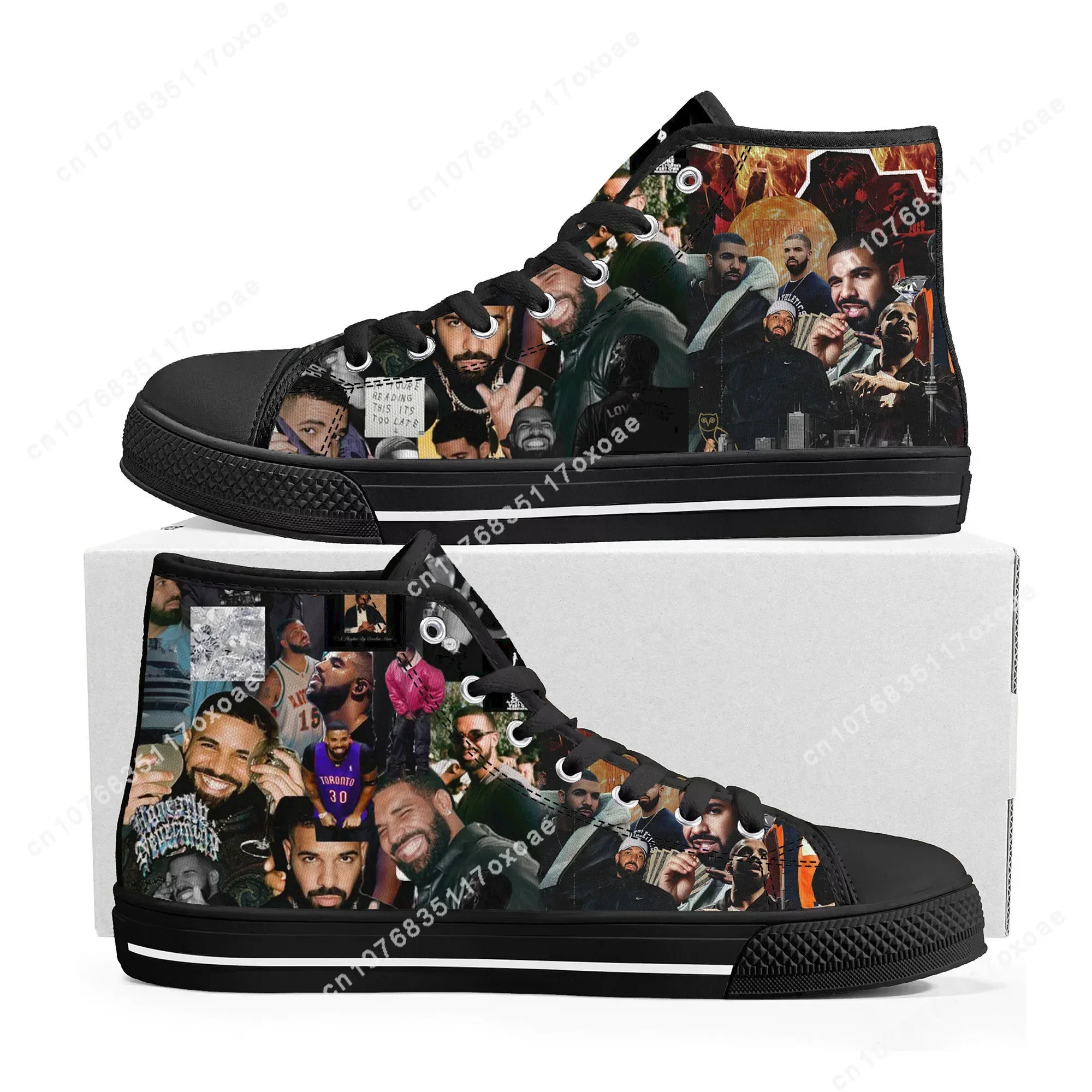 Rapper Drake Drizzy High Top Sneakers Mens Womens Teenager High Quality Canvas Sneaker couple Casual Shoe Customize Shoes