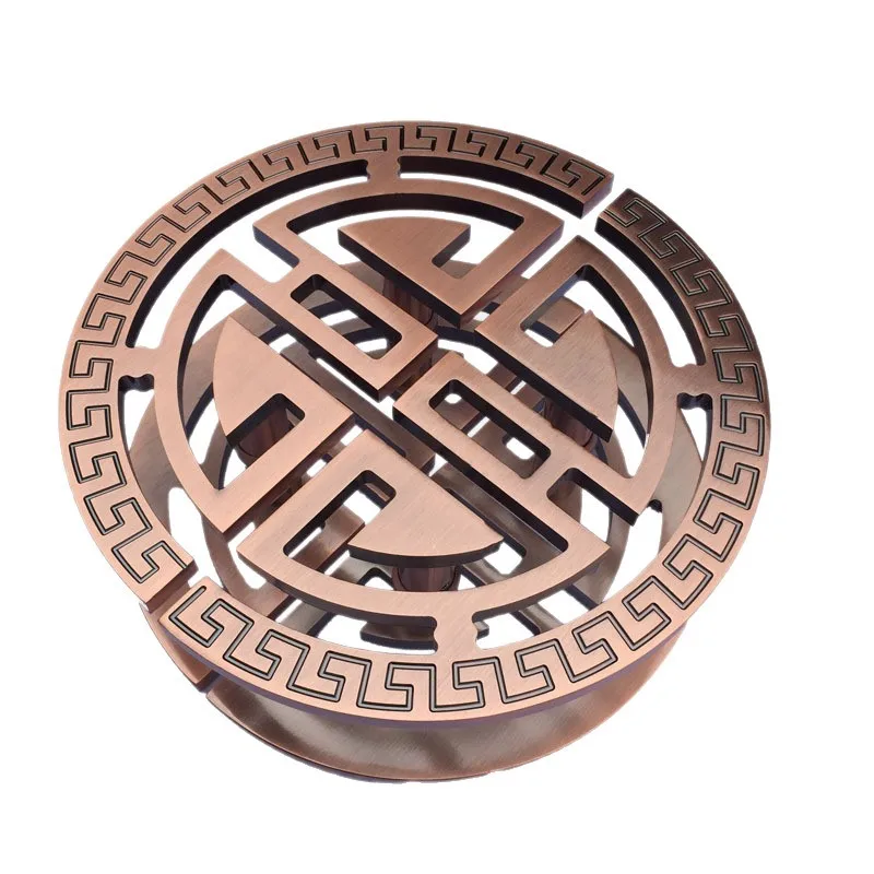 

Round handle New Chinese fine engraving Semicircular glass door handle Antique copper auspicious cloud door handle customization