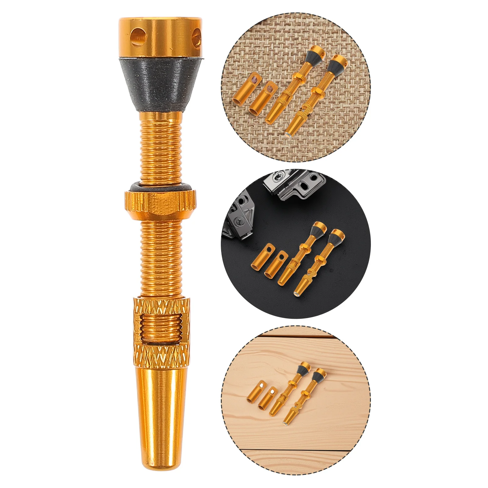 4Pcs Bicycle Vacuum Valves Tubeless Valve Stem Kit Prevent Backflow Durable Valve Core Removal Tool Bike Tire Cap