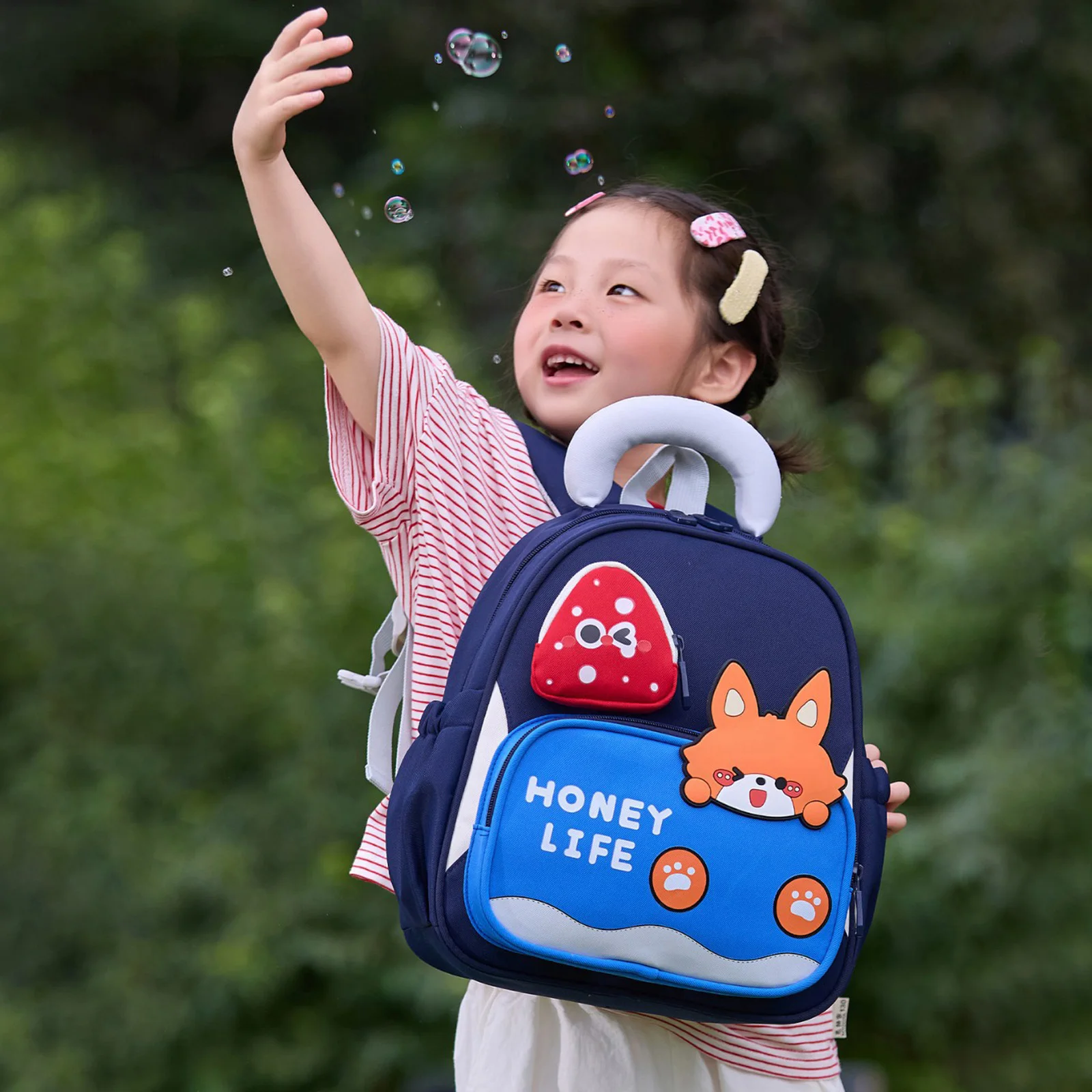 Waterproof Oxford Kids Backpack Cute Rabbit Pattern Kindergarten Bookbag for 2-6 Years Old Girls Boys Outdoor