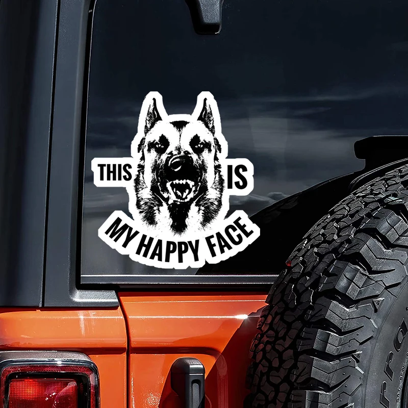 

GS14# 7x7.5 inches Malinois This Is My Happy Face Sticker Car Decals, Weather-Resistant Vinyl Stickers for Windows, Bumper,