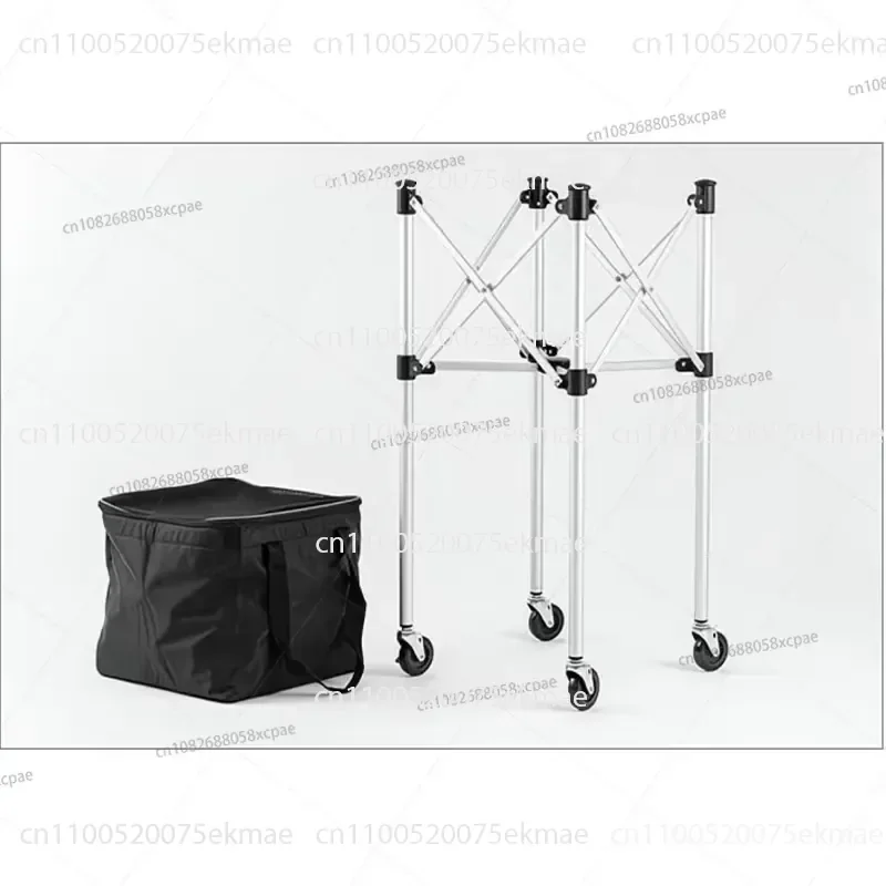 Tennis Cart Folding Portable Coach Training Cart Moving Large Capacity Adjustable Multi-ball Frame