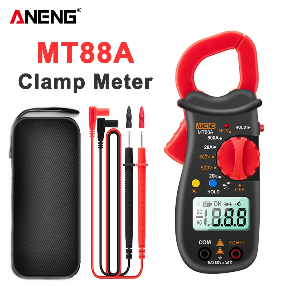 ANENG MT88A Digital Clamp Meter Multimeter DC/AC Voltage AC Current Tester Frequency Capacitance NCV Test