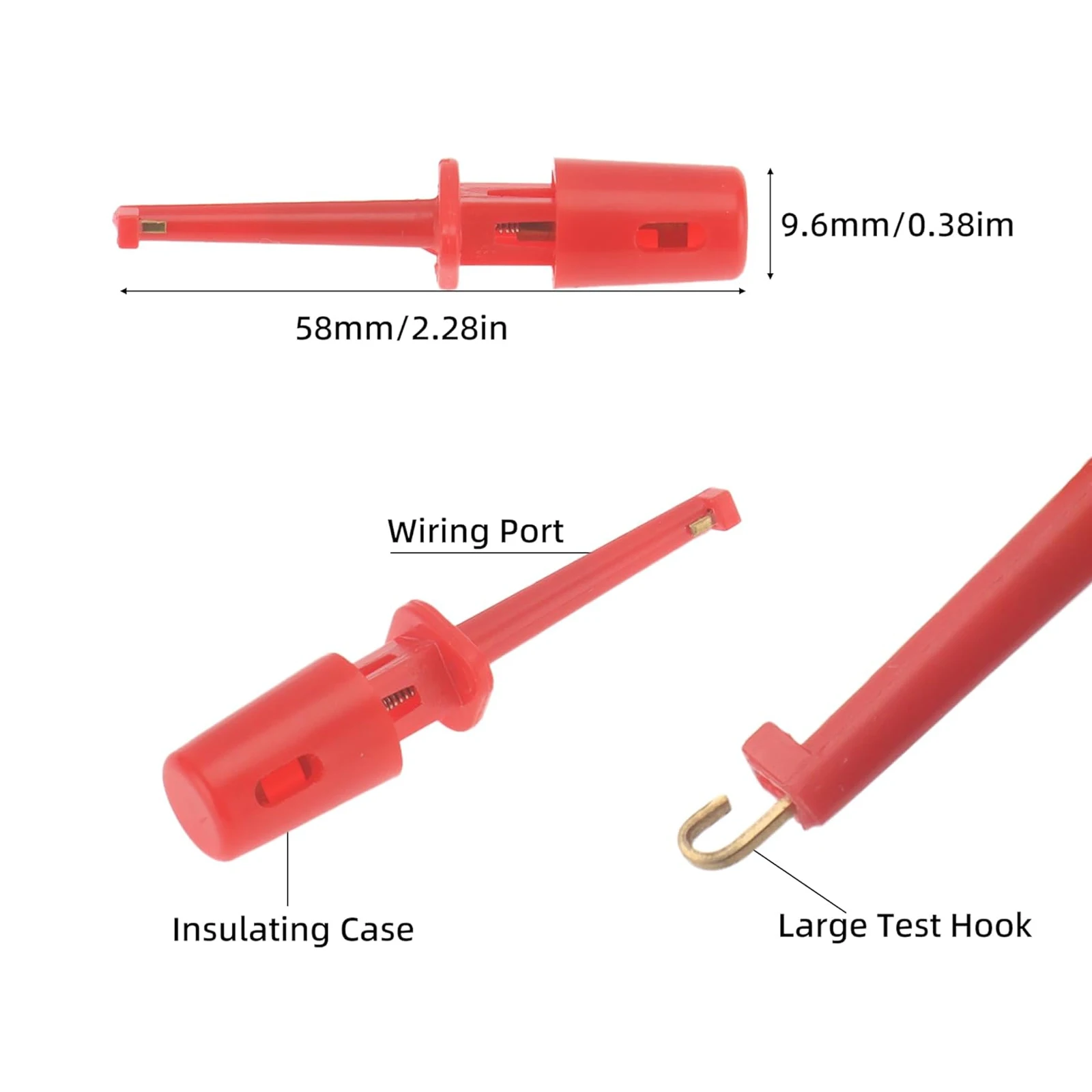 24pcs Mini Test Hooks Clips Single Hook Clipcolorful Spring Hook Grabber Probe For Electronic Testing Multimeter Wire Lead