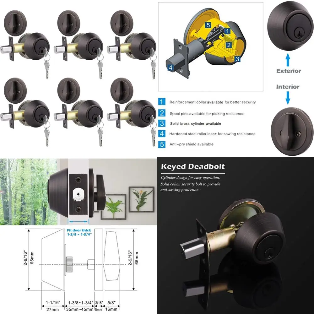 

Набор из 6 предметов: одинарный цилиндровый замок-защелка из бронзы с эффектом состаривания и соответствующим ключом