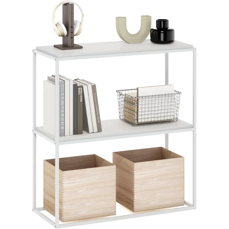 

Moretti Modern Lifestyle Wide Stackable Shelf, 2-Tier, Solid White/White