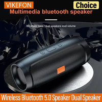 Bluetooth Speaker Dual Speaker Stereo Outdoor Tfusb Playback Fm Voice Broadcasting Portable Subwoofer 5.0 Wireless Speaker