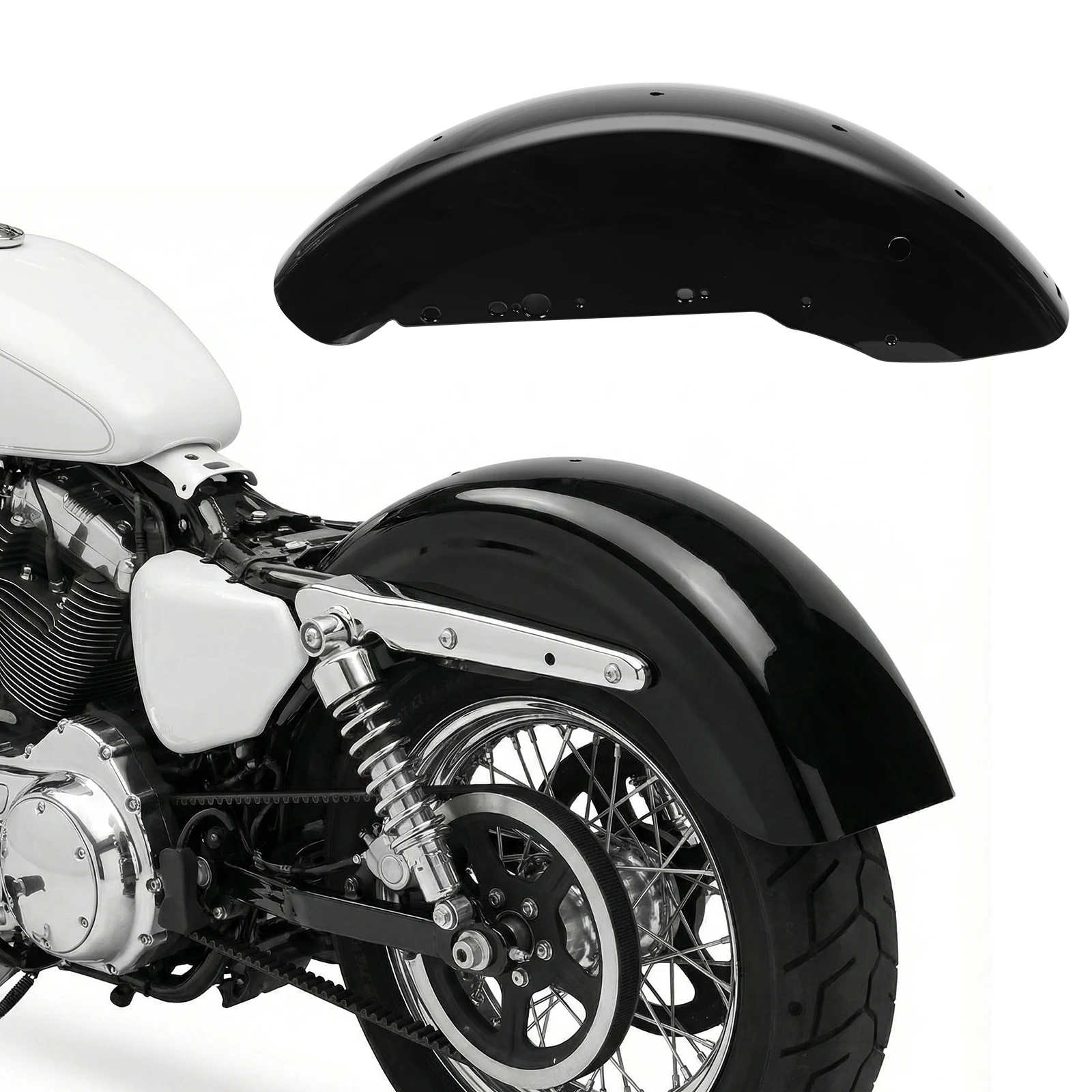 

Fit For Harley 2004-2024 Sportster 883 1200 Fender Cover with Coated Motorcycle Fender Extension 25 Inch Motorcycle Accessories