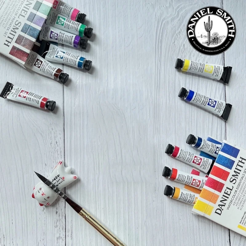 Daniel Smith Artista Profissional Tinta Aquarela, 6 Cores, 5ml, Essenciais Minerais, Conjunto Completo de Pincel