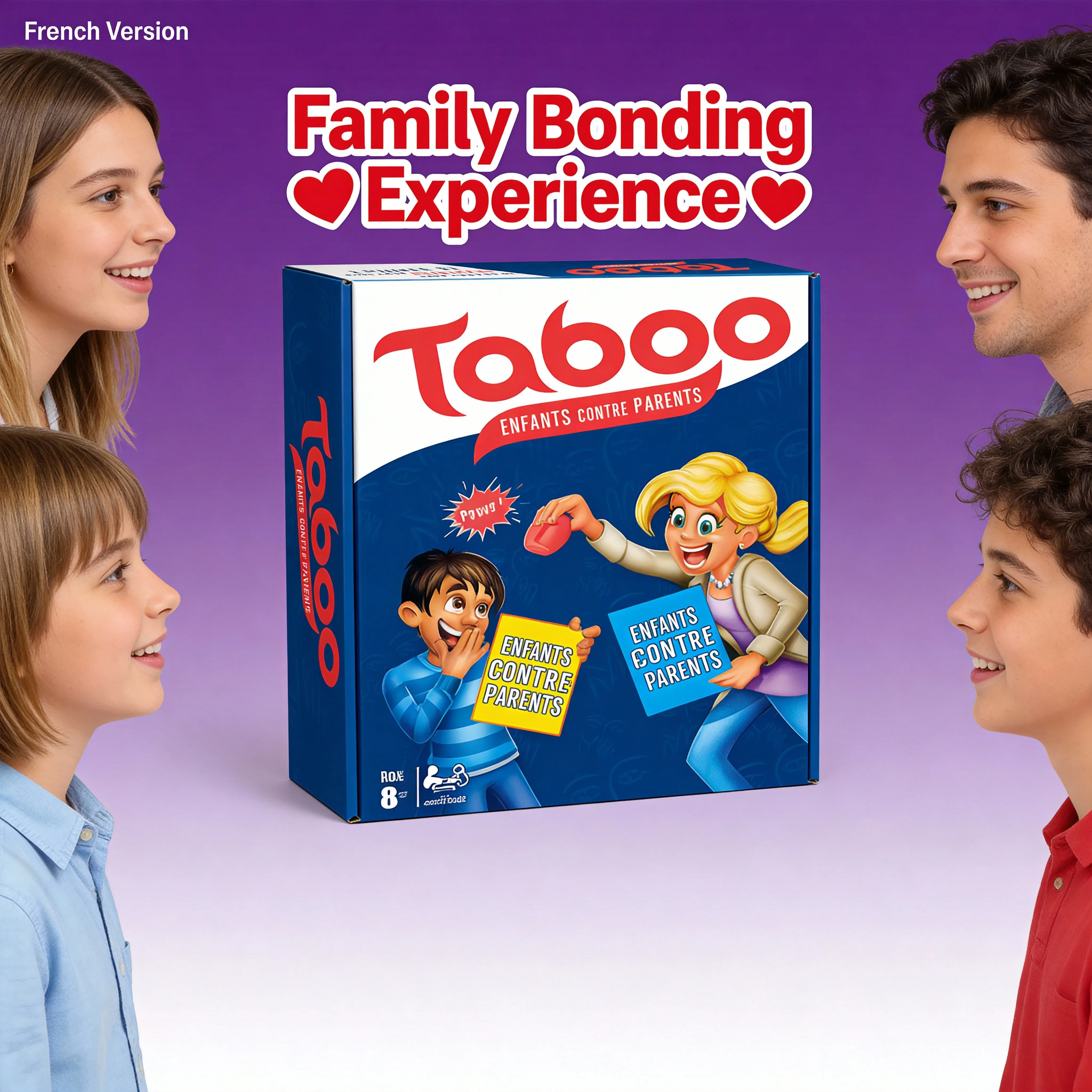

Популярная настольная игра Taboo Family Edition - Вечеринка для всей семьи: укрепление связей между родителями и детьми, семейное развлечение - Французская версия