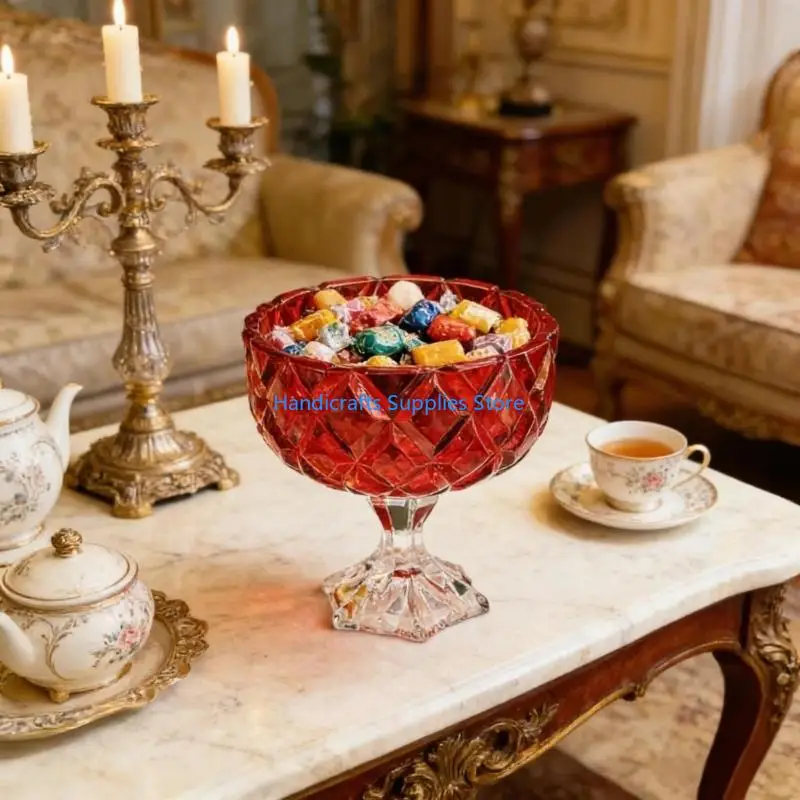 R1WA Multifunctional Glasses Display Bowl Measuring 10.8cm In Diameter Produced For Organizing Fruits Nut And Small Bites