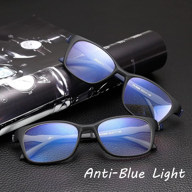 

Men Women Flexible Anti-blue Light Computer Eyewear Vintage TR90 Frame Diopter Eyeglasses Ultra Light Unisex Presbyopia Glasses