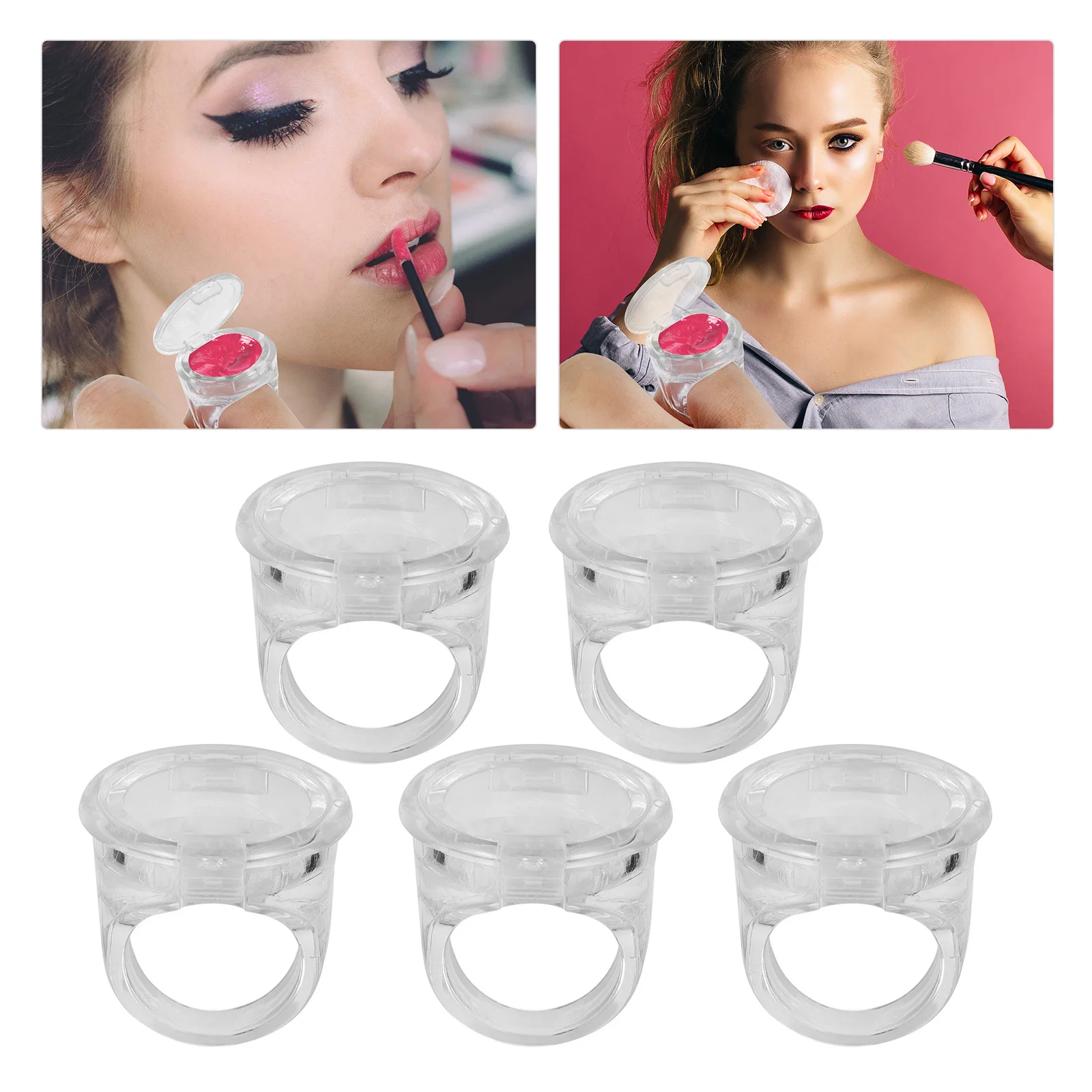 5 bicchieri per pigmenti trasparenti, supporti per inchiostro per anelli da dito in plastica premium per tappo per pigmenti scolastici per salone di tatuaggi