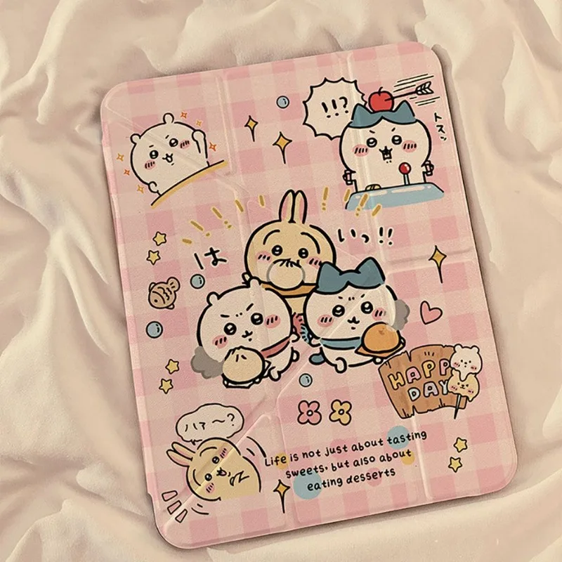 جديد ينطبق آي باد تشيكاوا الوردي شقة Kawaii واقية أنيمي الكرتون قوس لطيف 11/10 واقية هدايا للفتيات