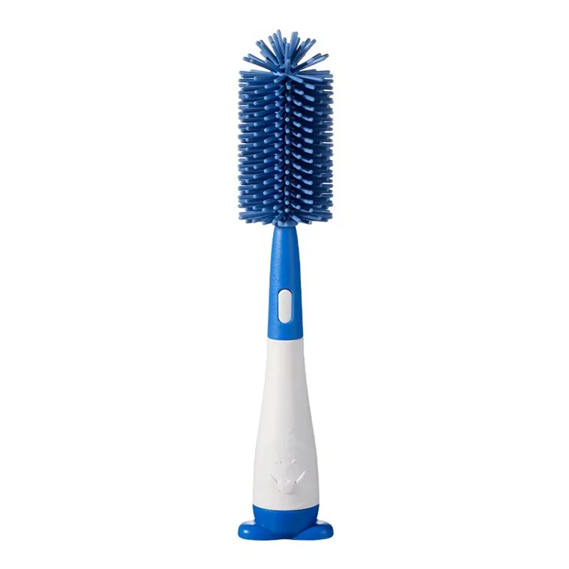 AS94-Penguin Silicone Baby Bottle Brush Set All-In-One Storage Kitchen Tool Cup Brush Baby Gift