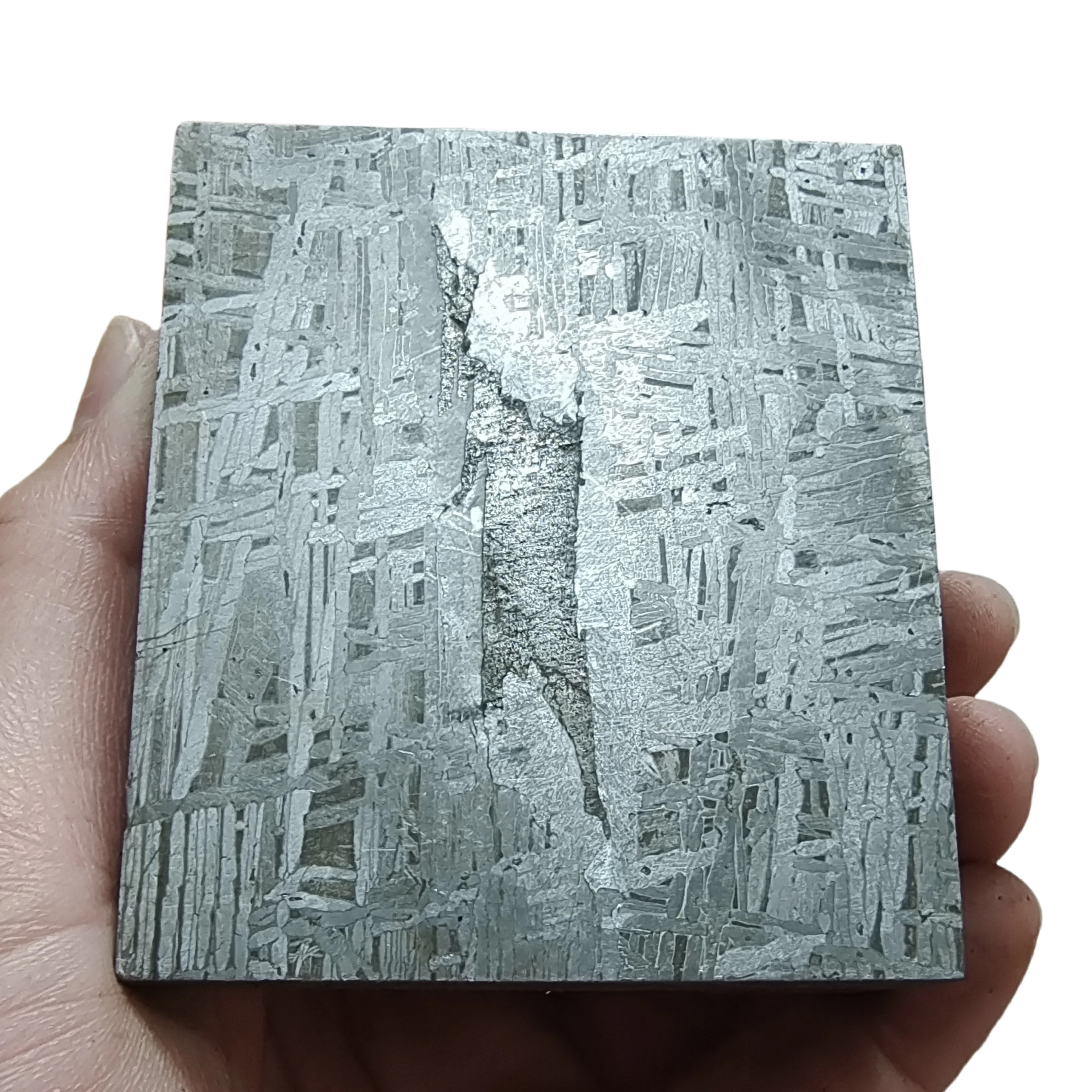 

1011g Muonionalusta meteorite slice Natural iron meteorite material specimen Meteorite slice Collection -TC608