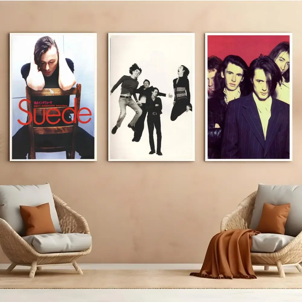 S-SUEDE Decorative Poster Quick Install Studio Smooth Waterproof Surface Study Area Decor Ideal for Walls