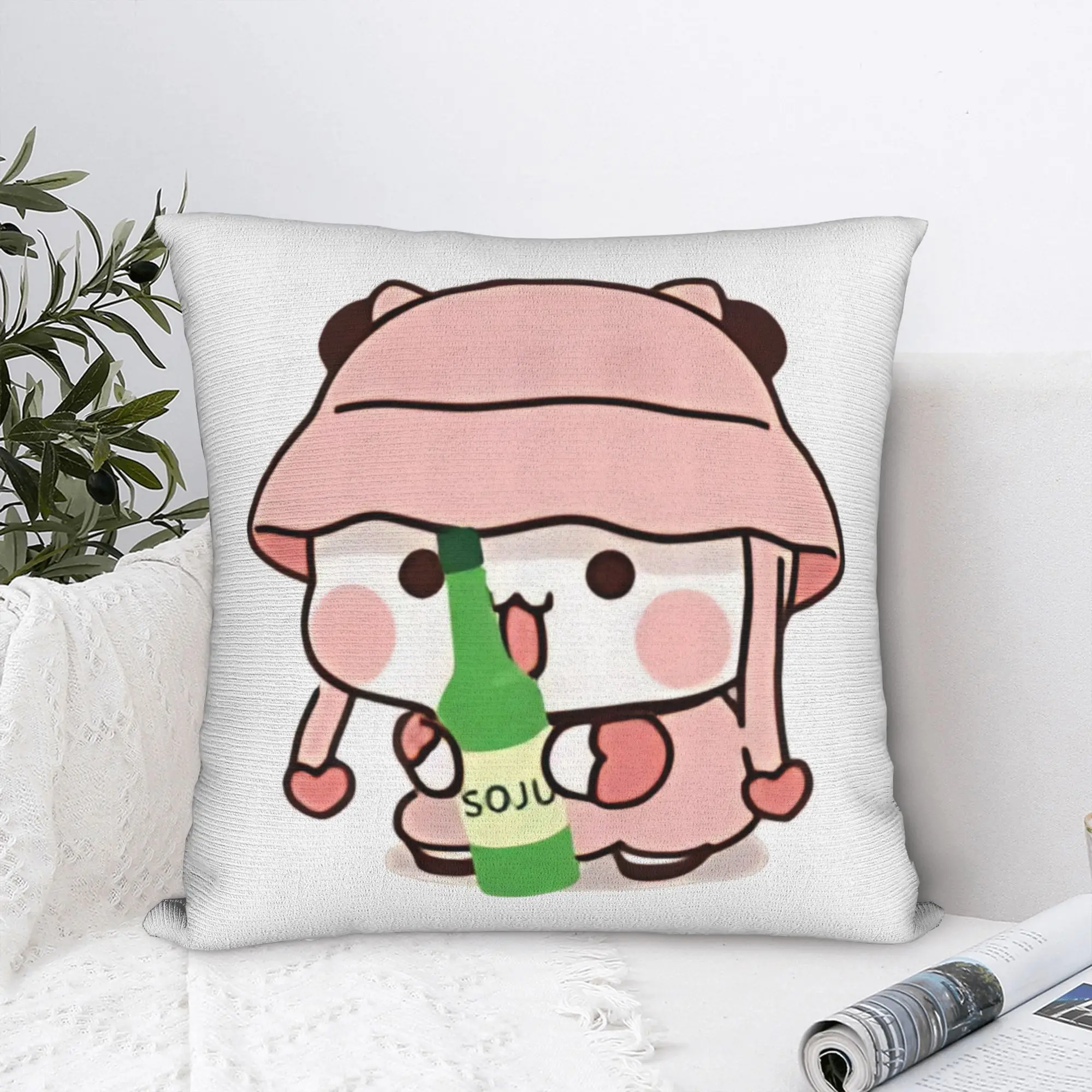 Have A Drink Bubu Version Pillow Case  Custom Pillow Cover Fashion Cushion Cover For Sofa Home Decoration