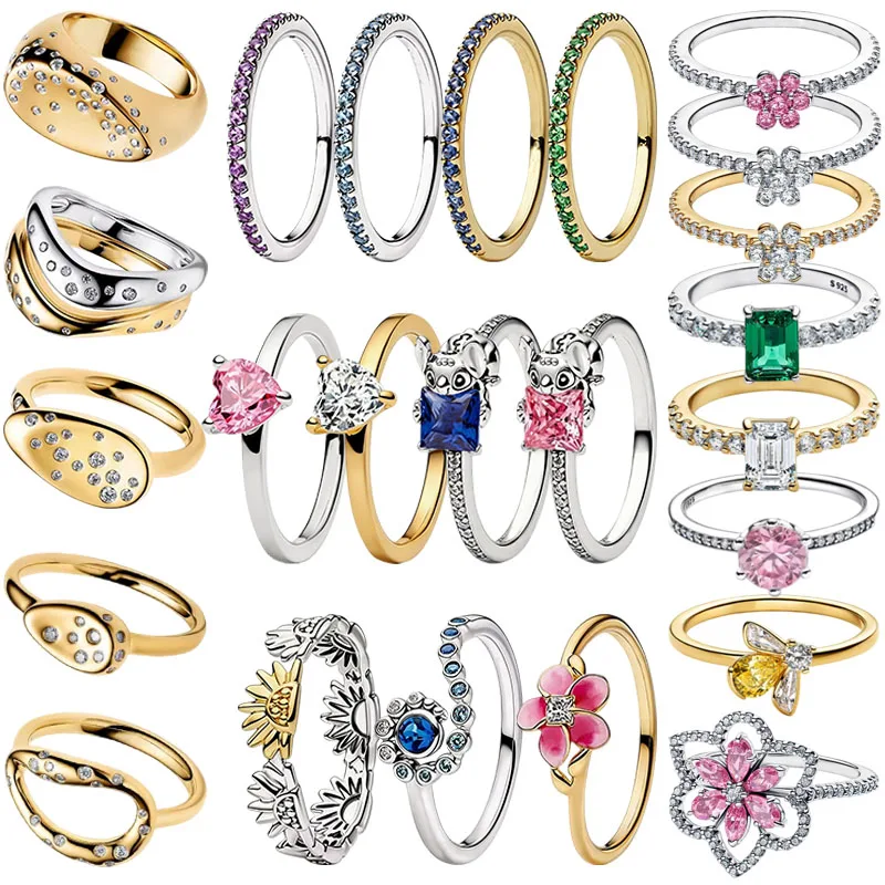 26 popular new combination ring set, light luxury diamond inlaid layered ring, women's banquet party accessories