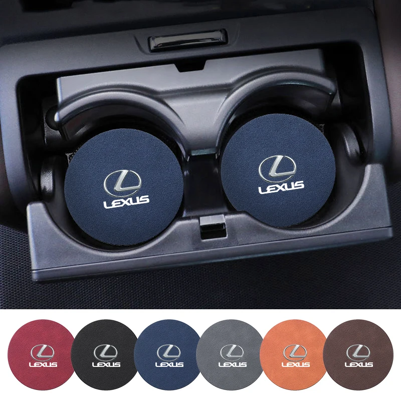 

2Pcs Car Anti-slip Water Cup Heat Insulation Mat Suede Decor Coaster for Lexus ES300 RX330 RX300 GS300 IS250 IS200 CT200h NX RX