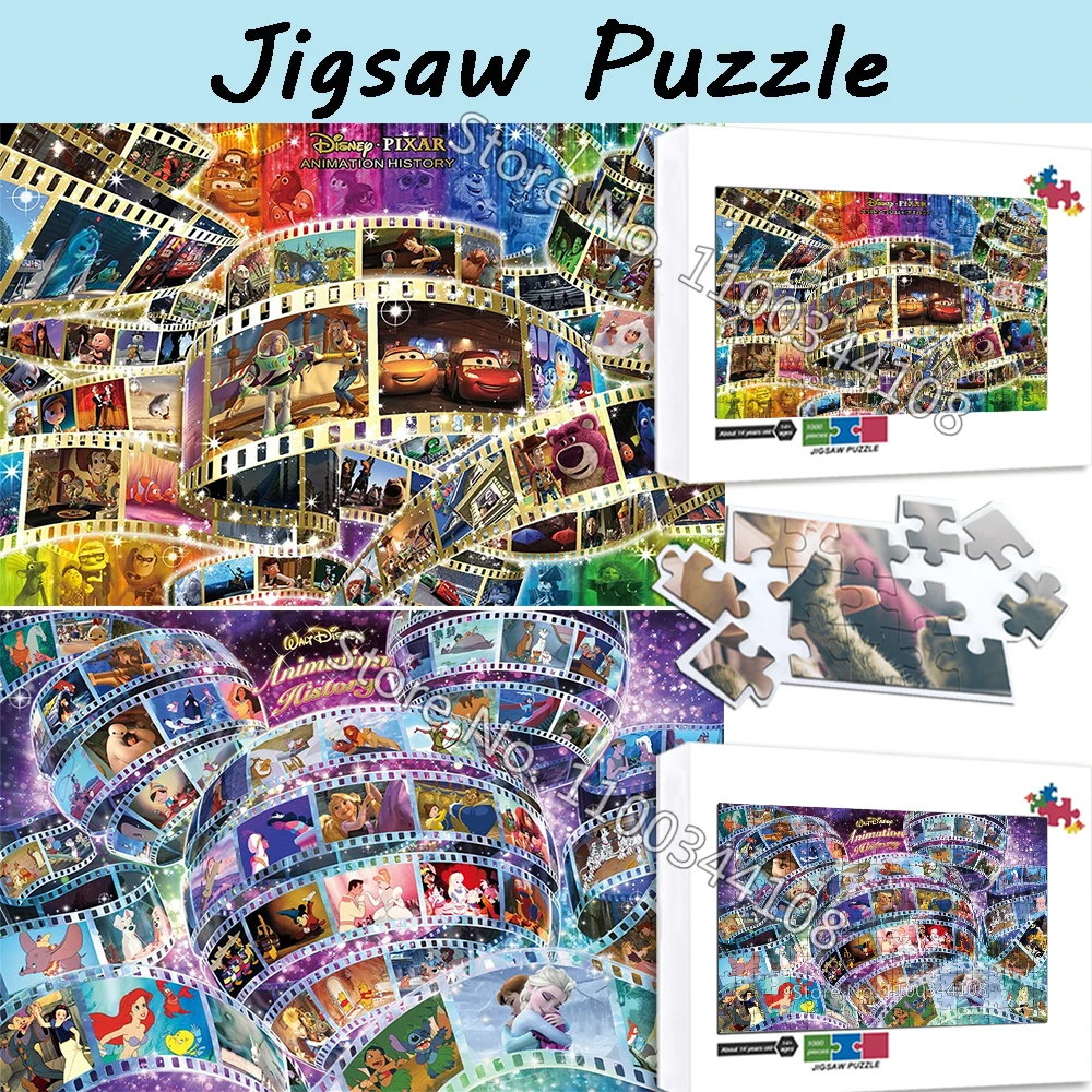 

Disney Animation History Jigsaw Puzzle Pixar Anime Cars Toy Story 1000 Pieces Puzzles for Children Educational Toys Adults Gifts