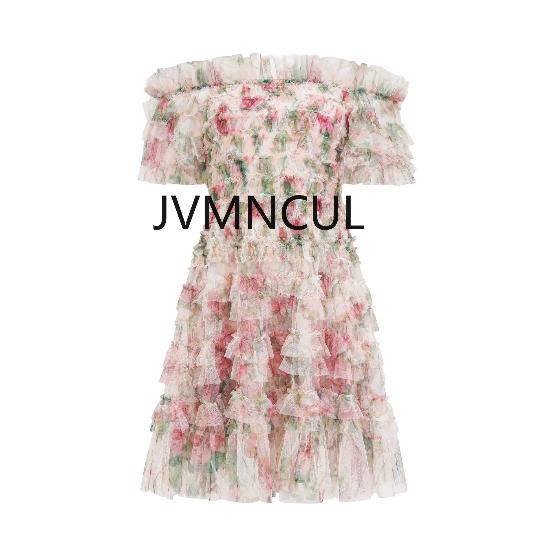 

2025 Middle Eastern Floral One-Shoulder Short Dress Party and Evening Sweet Daily Commute Dress Burst Embroidery Women's Wear