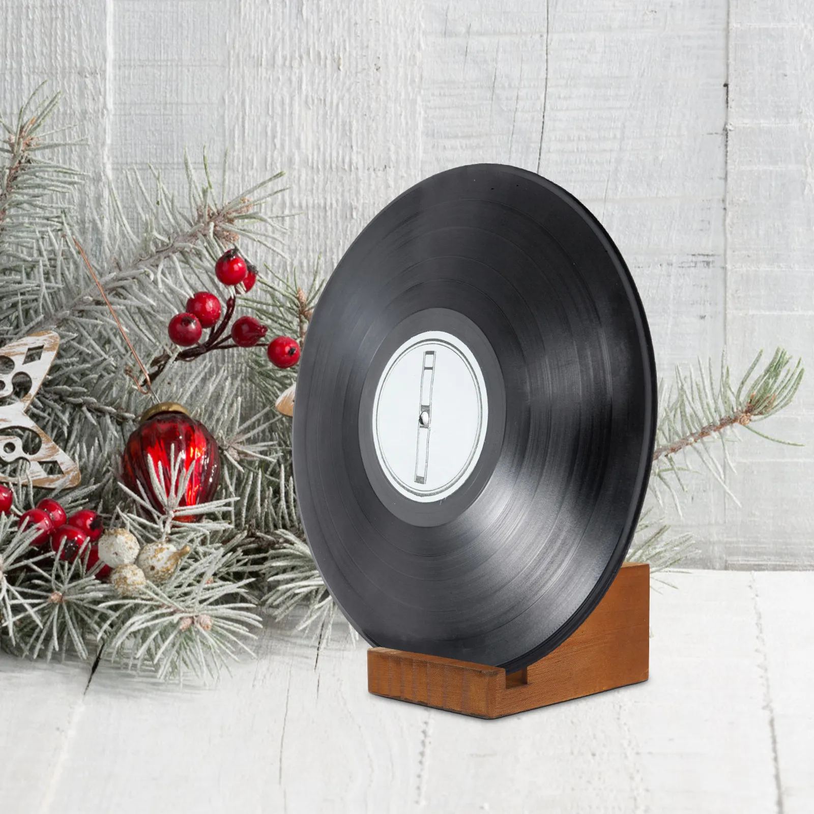Vinyl Record Storage Holder Solid Wood Rustic Vinyl Record Stand Display Rack Desktop Album Cover Holder Cd Organizer Shelf
